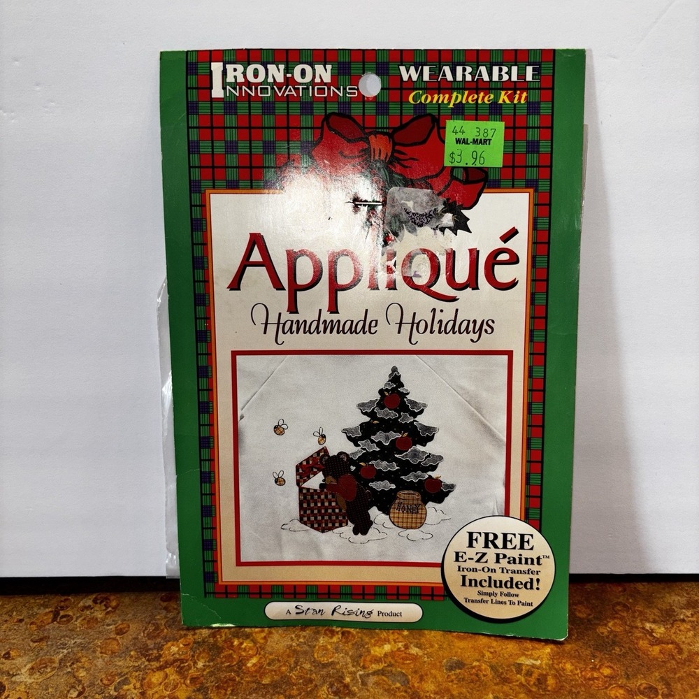 Vintage 1997 Holiday Appliqué Honey Bear Tree Iron On Stan Rising Sealed